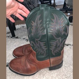 Ariat Men’s Boots Green and Cognac Brown